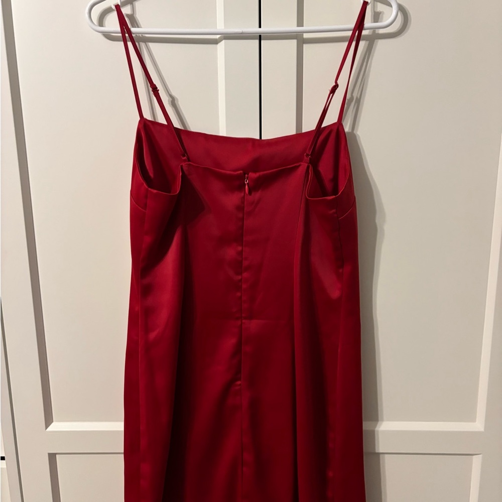 Garage Red Satin Slip Dress | Adjustable Straps | Size XS - Picture 2 of 3